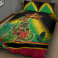 Saint Kitts and Nevis Quilt Bed Set with Coat of Arms and Flag Pattern Design - Wonder Print Shop