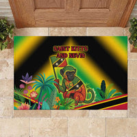 Saint Kitts and Nevis Rubber Doormat with Coat of Arms and Flag Pattern Design - Wonder Print Shop