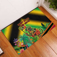 Saint Kitts and Nevis Rubber Doormat with Coat of Arms and Flag Pattern Design - Wonder Print Shop
