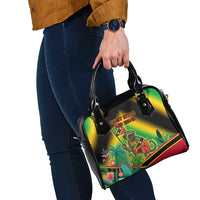 Saint Kitts and Nevis Shoulder Handbag with Coat of Arms and Flag Pattern Design - Wonder Print Shop