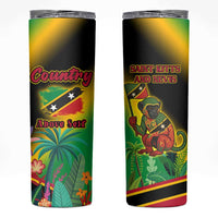 Saint Kitts and Nevis Skinny Tumbler with Coat of Arms and Flag Pattern Design - Wonder Print Shop