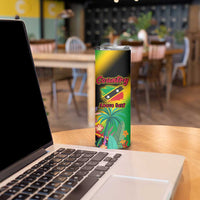 Saint Kitts and Nevis Skinny Tumbler with Coat of Arms and Flag Pattern Design - Wonder Print Shop