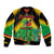 Saint Kitts and Nevis Sleeve Zip Bomber Jacket with Coat of Arms and Flag Pattern Design - Wonder Print Shop