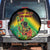 Saint Kitts and Nevis Spare Tire Cover with Coat of Arms and Flag Pattern Design - Wonder Print Shop