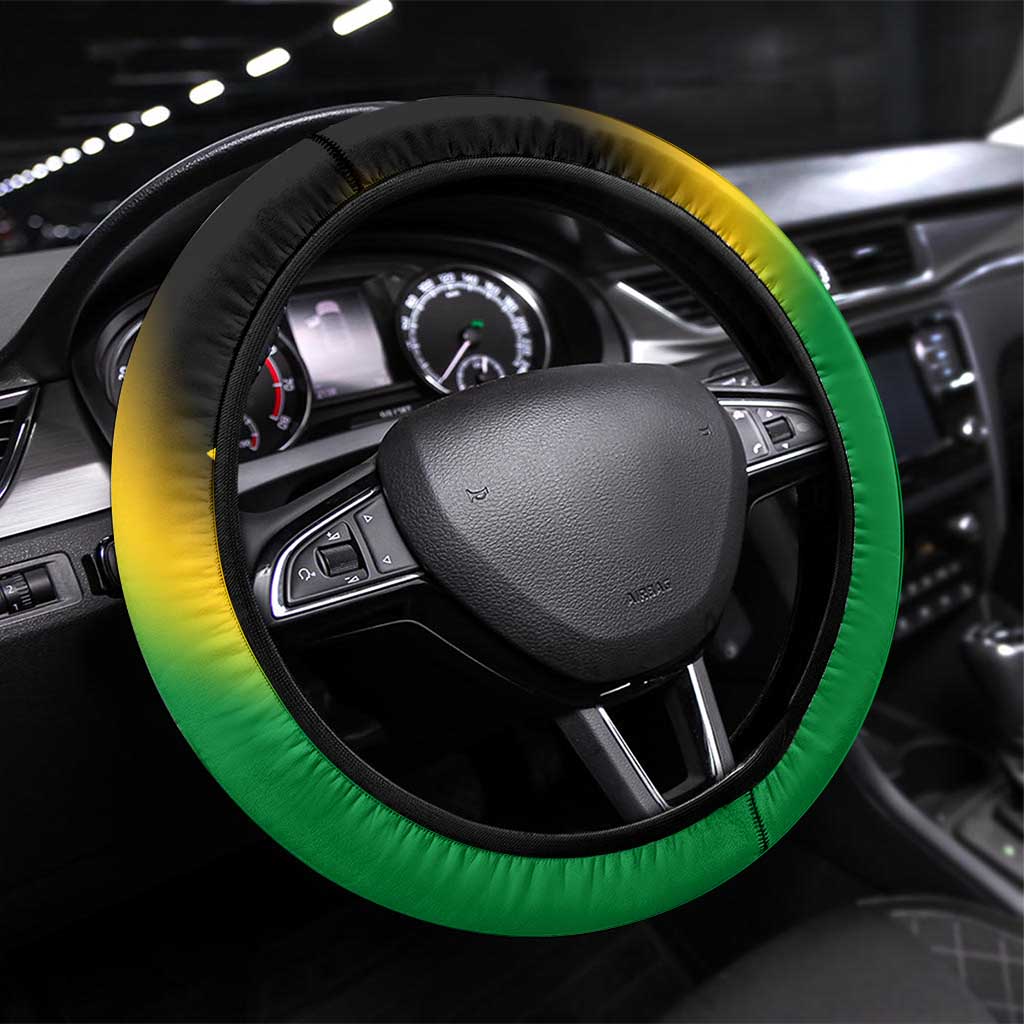 Saint Kitts and Nevis Steering Wheel Cover with Coat of Arms and Flag Pattern Design - Wonder Print Shop