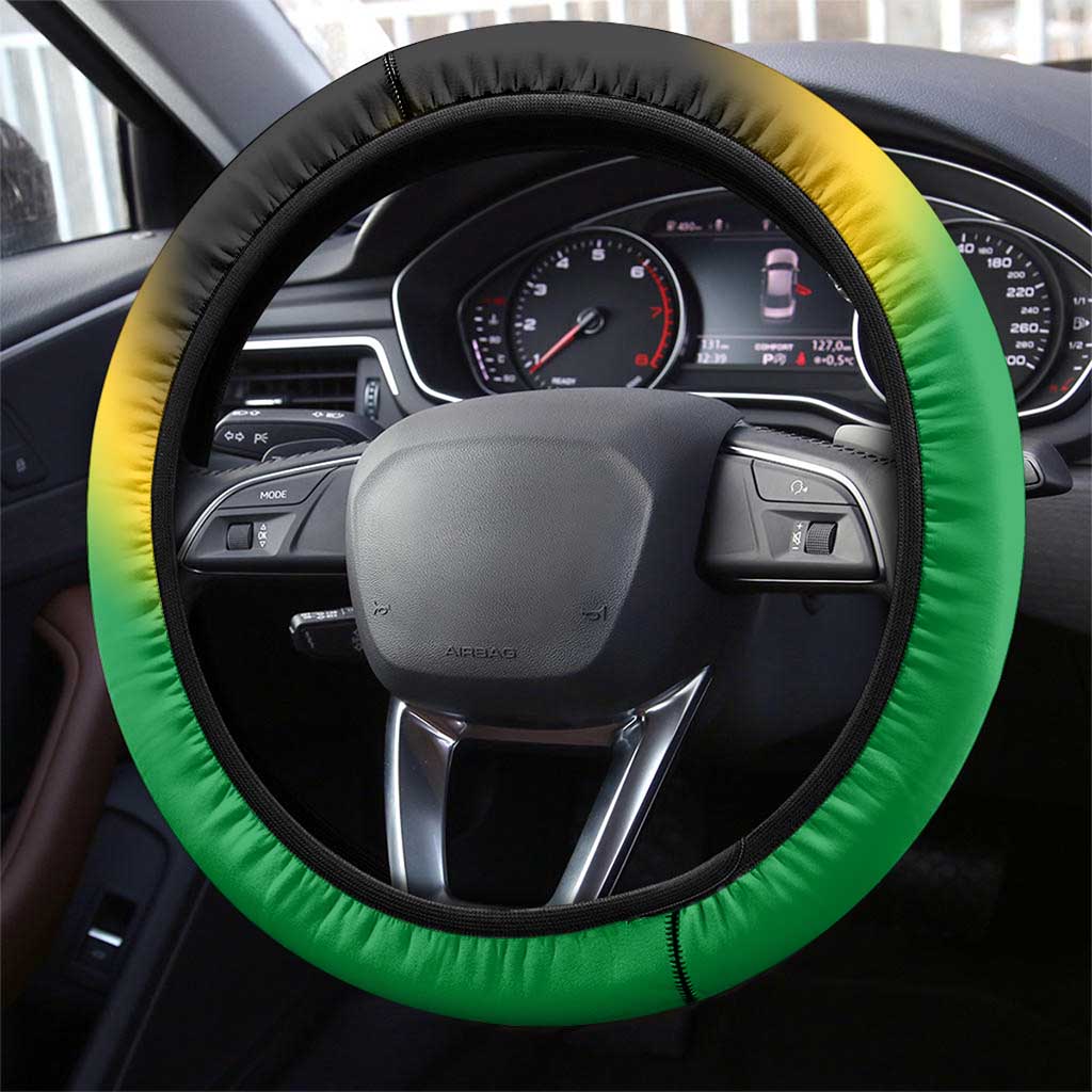 Saint Kitts and Nevis Steering Wheel Cover with Coat of Arms and Flag Pattern Design - Wonder Print Shop