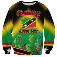 Saint Kitts and Nevis Sweatshirt with Coat of Arms and Flag Pattern Design - Wonder Print Shop