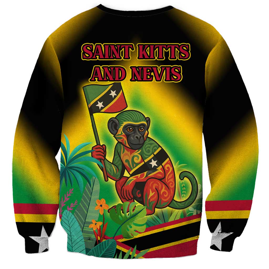 Saint Kitts and Nevis Sweatshirt with Coat of Arms and Flag Pattern Design - Wonder Print Shop
