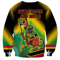 Saint Kitts and Nevis Sweatshirt with Coat of Arms and Flag Pattern Design - Wonder Print Shop