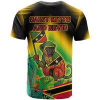 Saint Kitts and Nevis T Shirt with Coat of Arms and Flag Pattern Design - Wonder Print Shop
