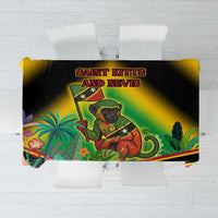 Saint Kitts and Nevis Tablecloth with Coat of Arms and Flag Pattern Design - Wonder Print Shop