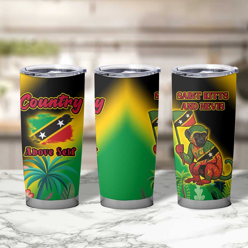 Saint Kitts and Nevis Tumbler Cup with Coat of Arms and Flag Pattern Design - Wonder Print Shop