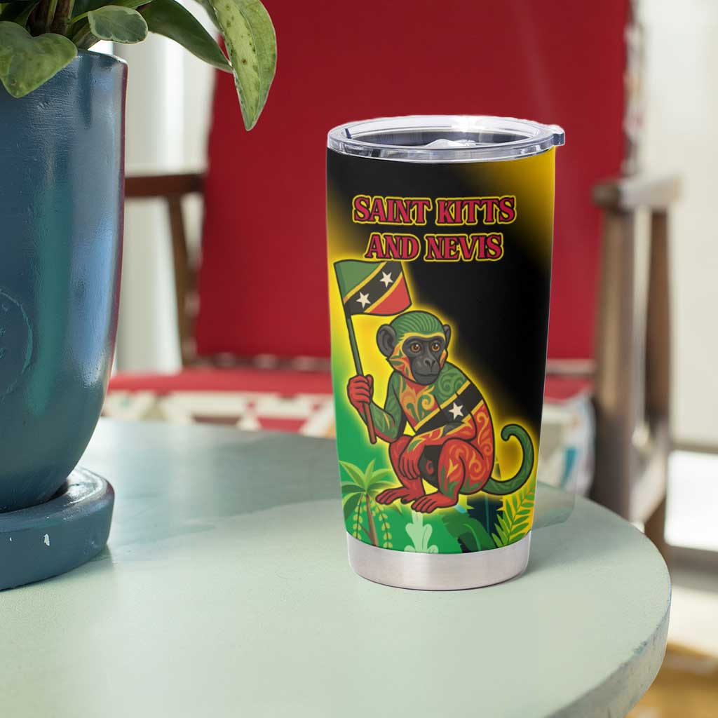 Saint Kitts and Nevis Tumbler Cup with Coat of Arms and Flag Pattern Design - Wonder Print Shop
