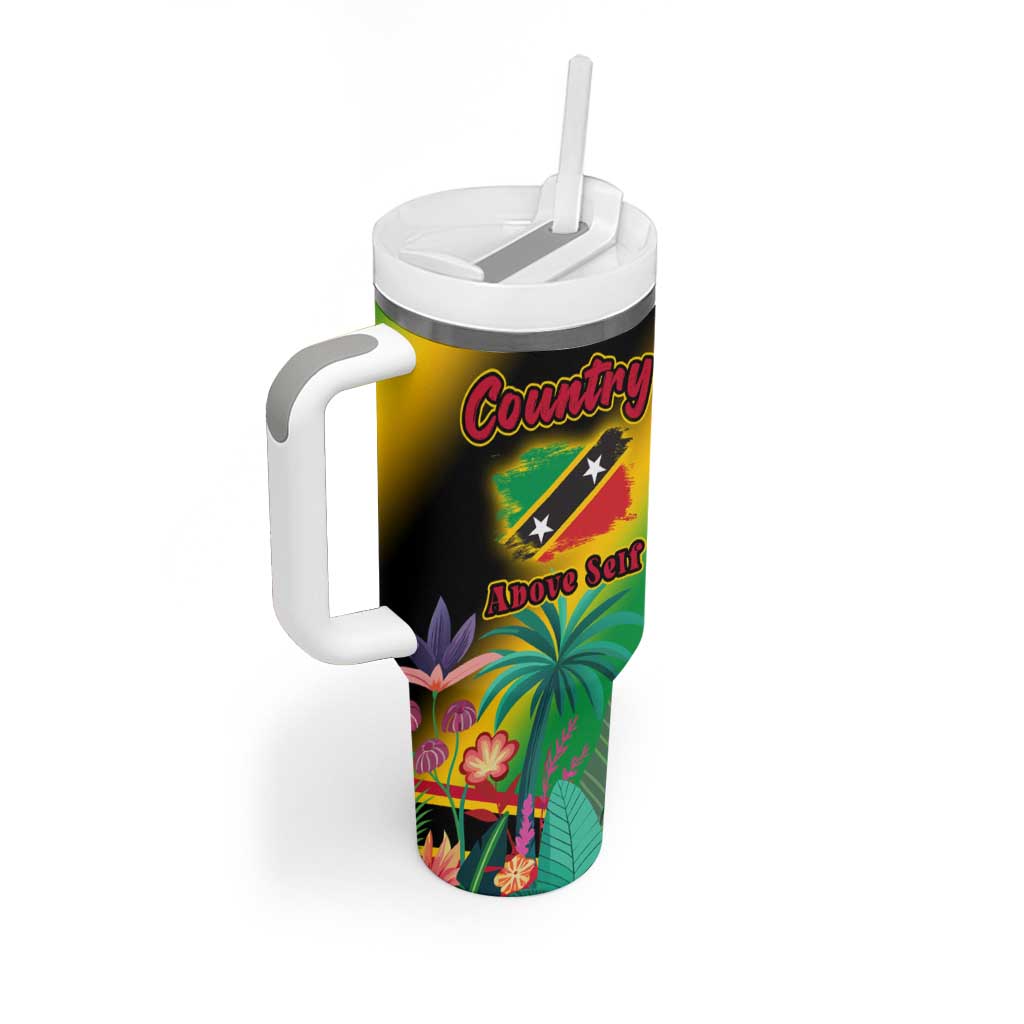 Saint Kitts and Nevis Tumbler With Handle with Coat of Arms and Flag Pattern Design - Wonder Print Shop