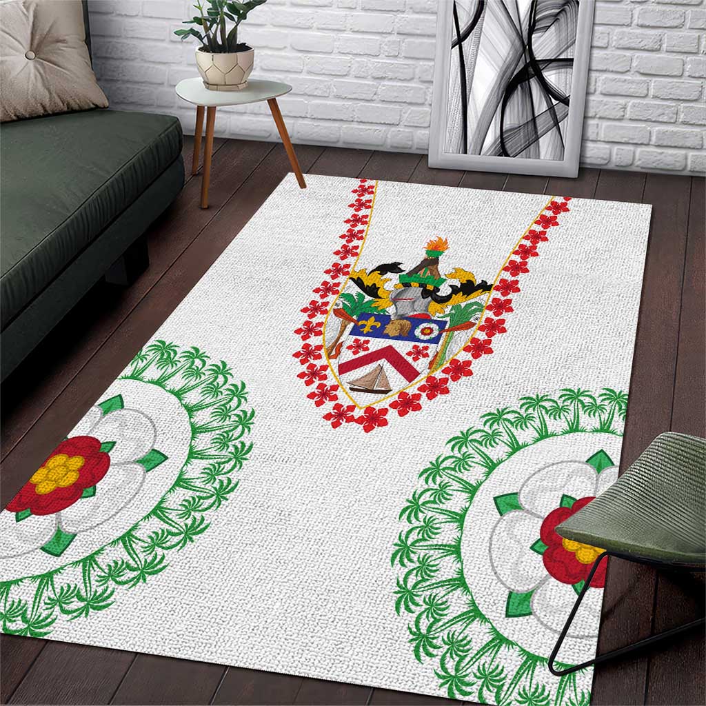 Saint Kitts and Nevis Area Rug with Vibrant Flag Colors and Hibiscus Flower Design - Wonder Print Shop