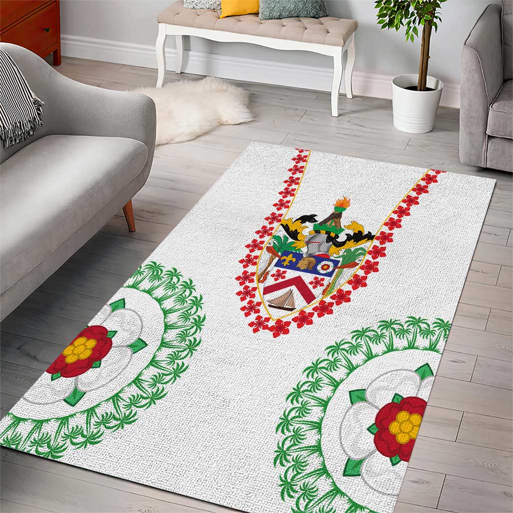 Saint Kitts and Nevis Area Rug with Vibrant Flag Colors and Hibiscus Flower Design - Wonder Print Shop
