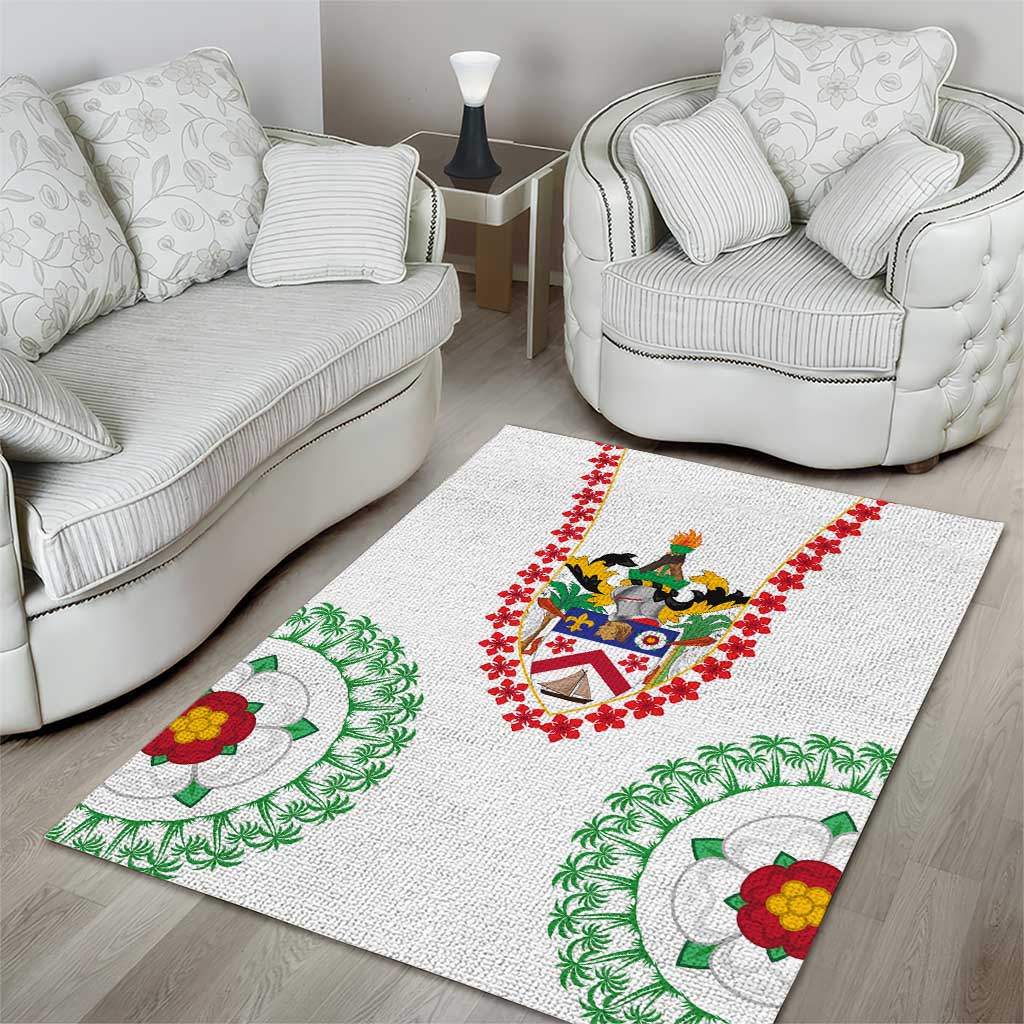Saint Kitts and Nevis Area Rug with Vibrant Flag Colors and Hibiscus Flower Design - Wonder Print Shop