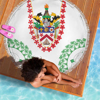 Saint Kitts and Nevis Beach Blanket with Vibrant Flag Colors and Hibiscus Flower Design - Wonder Print Shop