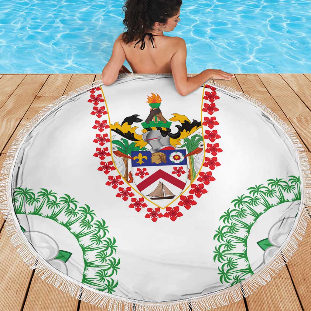 Saint Kitts and Nevis Beach Blanket with Vibrant Flag Colors and Hibiscus Flower Design - Wonder Print Shop