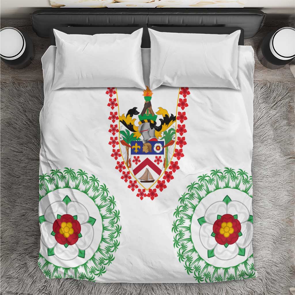 Saint Kitts and Nevis Bedding Set with Vibrant Flag Colors and Hibiscus Flower Design - Wonder Print Shop