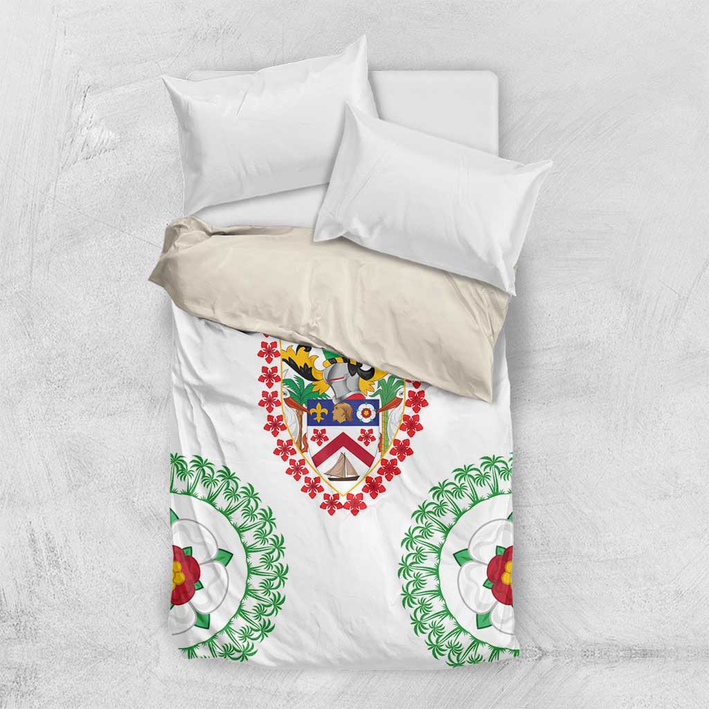 Saint Kitts and Nevis Bedding Set with Vibrant Flag Colors and Hibiscus Flower Design - Wonder Print Shop