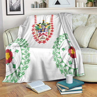 Saint Kitts and Nevis Blanket with Vibrant Flag Colors and Hibiscus Flower Design - Wonder Print Shop