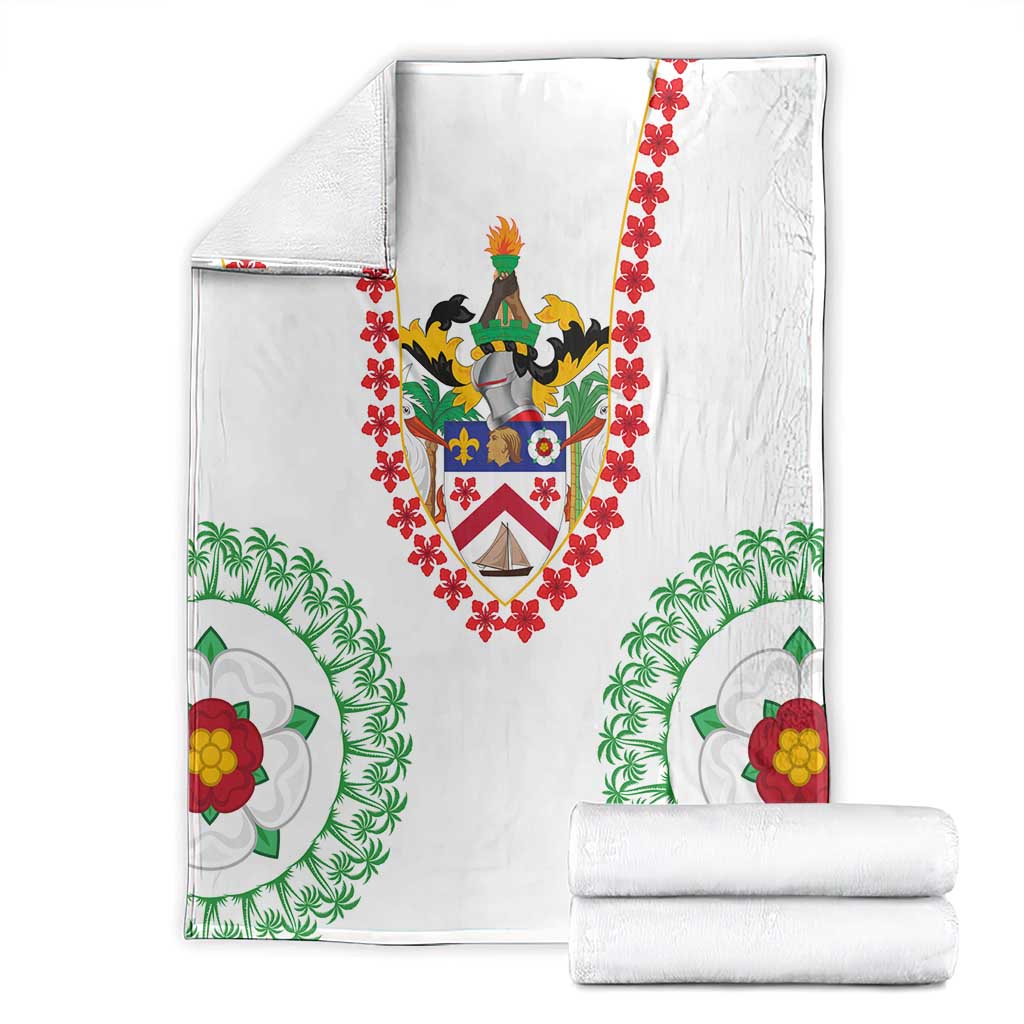 Saint Kitts and Nevis Blanket with Vibrant Flag Colors and Hibiscus Flower Design - Wonder Print Shop