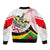 Saint Kitts and Nevis Bomber Jacket with Vibrant Flag Colors and Hibiscus Flower Design - Wonder Print Shop