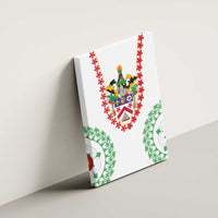 Saint Kitts and Nevis Canvas Wall Art with Vibrant Flag Colors and Hibiscus Flower Design - Wonder Print Shop