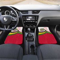 Saint Kitts and Nevis Car Mats with Vibrant Flag Colors and Hibiscus Flower Design - Wonder Print Shop