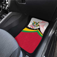 Saint Kitts and Nevis Car Mats with Vibrant Flag Colors and Hibiscus Flower Design - Wonder Print Shop
