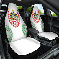 Saint Kitts and Nevis Car Seat Cover with Vibrant Flag Colors and Hibiscus Flower Design - Wonder Print Shop
