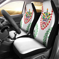 Saint Kitts and Nevis Car Seat Cover with Vibrant Flag Colors and Hibiscus Flower Design - Wonder Print Shop