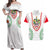 Saint Kitts and Nevis Couples Matching Off Shoulder Maxi Dress and Hawaiian Shirt with Vibrant Flag Colors and Hibiscus Flower Design - Wonder Print Shop