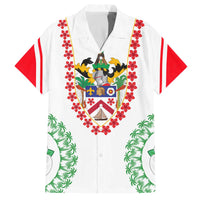 Saint Kitts and Nevis Family Matching Off The Shoulder Long Sleeve Dress and Hawaiian Shirt with Vibrant Flag Colors and Hibiscus Flower Design - Wonder Print Shop