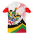 Saint Kitts and Nevis Family Matching Off The Shoulder Long Sleeve Dress and Hawaiian Shirt with Vibrant Flag Colors and Hibiscus Flower Design - Wonder Print Shop