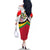 Saint Kitts and Nevis Family Matching Off The Shoulder Long Sleeve Dress and Hawaiian Shirt with Vibrant Flag Colors and Hibiscus Flower Design - Wonder Print Shop