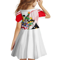 Saint Kitts and Nevis Family Matching Off Shoulder Short Dress and Hawaiian Shirt with Vibrant Flag Colors and Hibiscus Flower Design - Wonder Print Shop