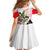 Saint Kitts and Nevis Family Matching Off Shoulder Short Dress and Hawaiian Shirt with Vibrant Flag Colors and Hibiscus Flower Design - Wonder Print Shop