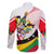 Saint Kitts and Nevis Family Matching Off Shoulder Short Dress and Hawaiian Shirt with Vibrant Flag Colors and Hibiscus Flower Design - Wonder Print Shop