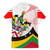Saint Kitts and Nevis Family Matching Short Sleeve Bodycon Dress and Hawaiian Shirt with Vibrant Flag Colors and Hibiscus Flower Design - Wonder Print Shop