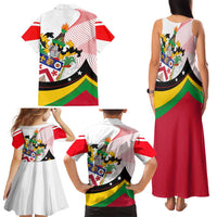 Saint Kitts and Nevis Family Matching Tank Maxi Dress and Hawaiian Shirt with Vibrant Flag Colors and Hibiscus Flower Design - Wonder Print Shop
