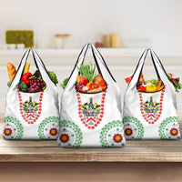 Saint Kitts and Nevis Grocery Bag with Vibrant Flag Colors and Hibiscus Flower Design - Wonder Print Shop