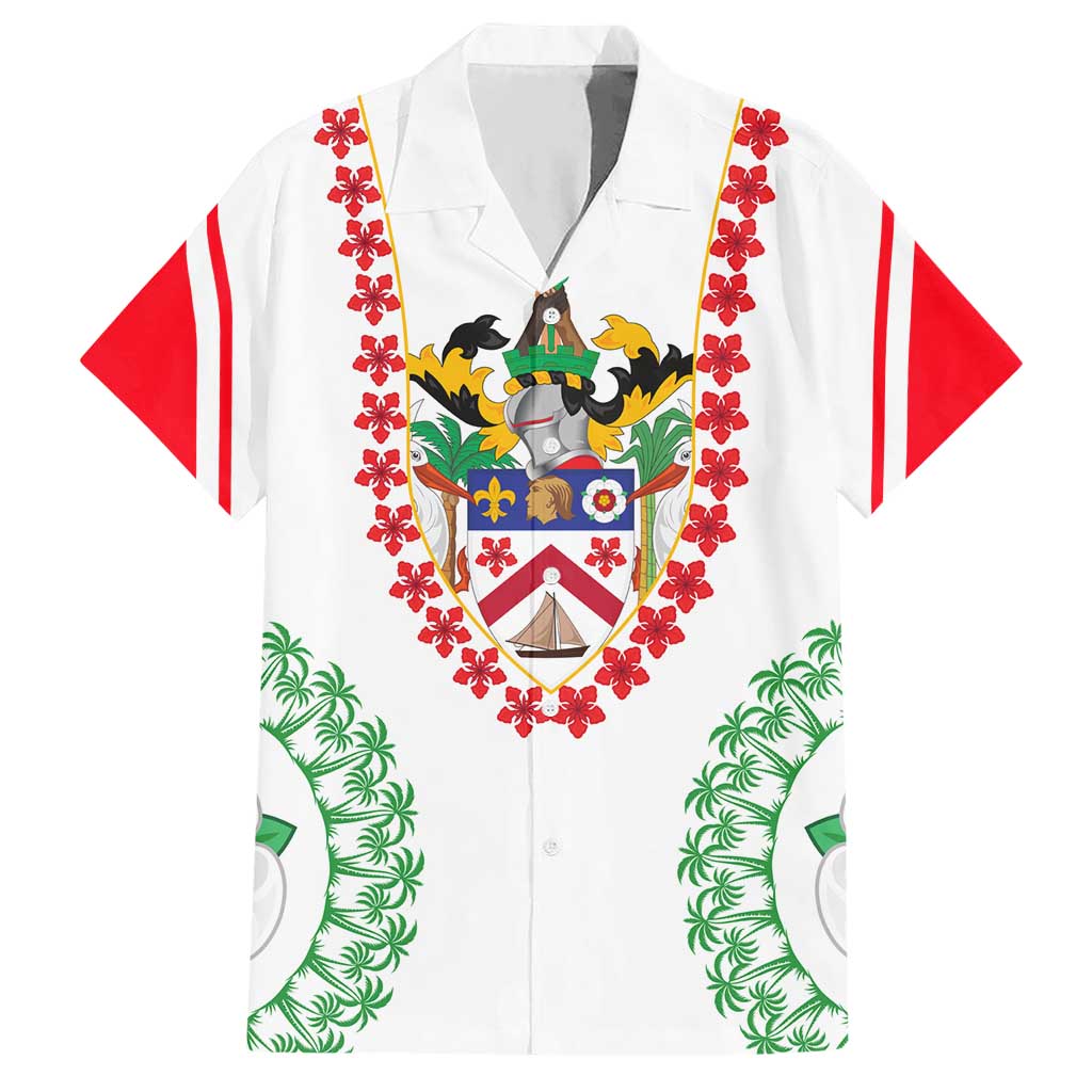 Saint Kitts and Nevis Hawaiian Shirt with Vibrant Flag Colors and Hibiscus Flower Design - Wonder Print Shop