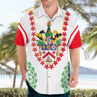 Saint Kitts and Nevis Hawaiian Shirt with Vibrant Flag Colors and Hibiscus Flower Design - Wonder Print Shop