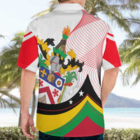Saint Kitts and Nevis Hawaiian Shirt with Vibrant Flag Colors and Hibiscus Flower Design - Wonder Print Shop