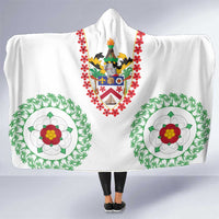Saint Kitts and Nevis Hooded Blanket with Vibrant Flag Colors and Hibiscus Flower Design - Wonder Print Shop