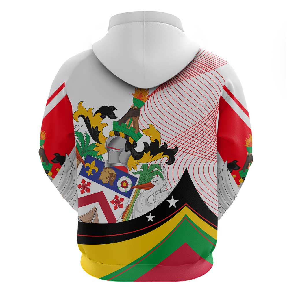 Saint Kitts and Nevis Hoodie with Vibrant Flag Colors and Hibiscus Flower Design - Wonder Print Shop