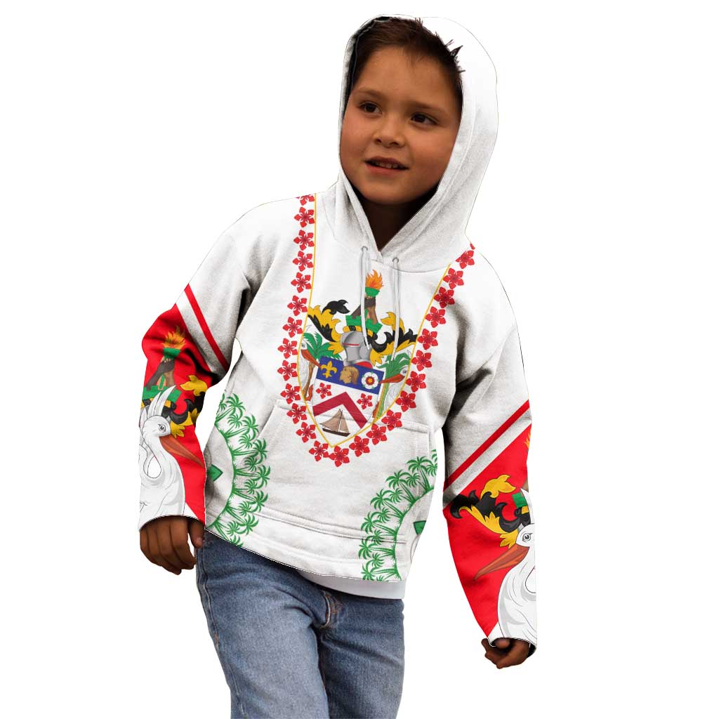 Saint Kitts and Nevis Kid Hoodie with Vibrant Flag Colors and Hibiscus Flower Design - Wonder Print Shop