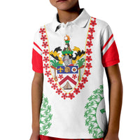 Saint Kitts and Nevis Kid Polo Shirt with Vibrant Flag Colors and Hibiscus Flower Design - Wonder Print Shop